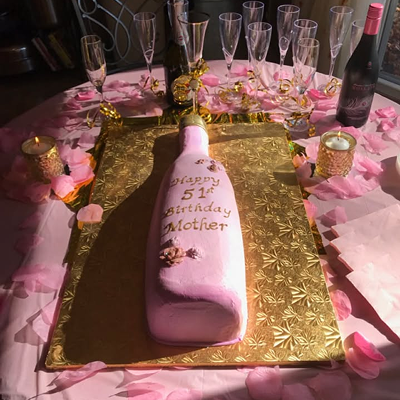 Champagne Shape Birthday Cake