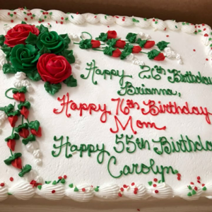 Full Sheet Christmas Birthday Cake